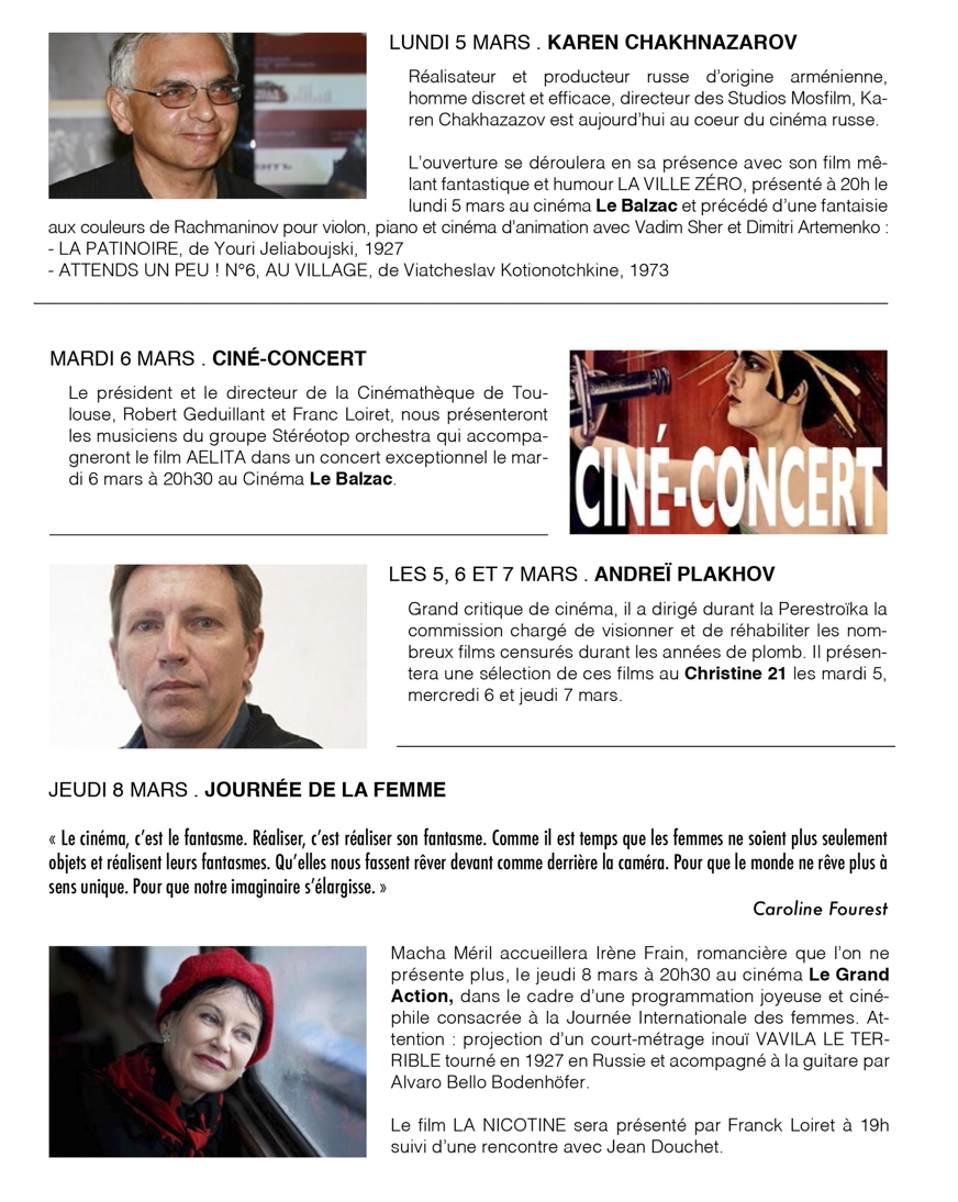 Page Internet. Paris. 4ème festival du film russe à Paris. Quand les Russes rêvent. Les événements et les invités. 01. 2018-03-05